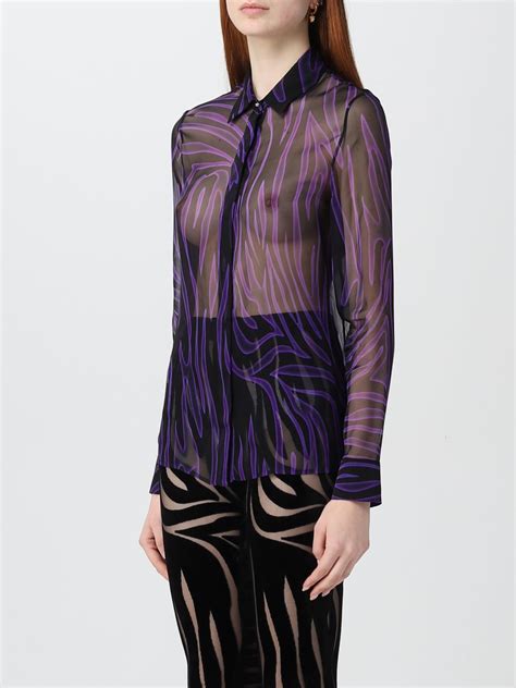 maglia versace viola e nera|Abbigliamento VERSACE da Donna .